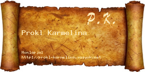 Prokl Karmelina névjegykártya